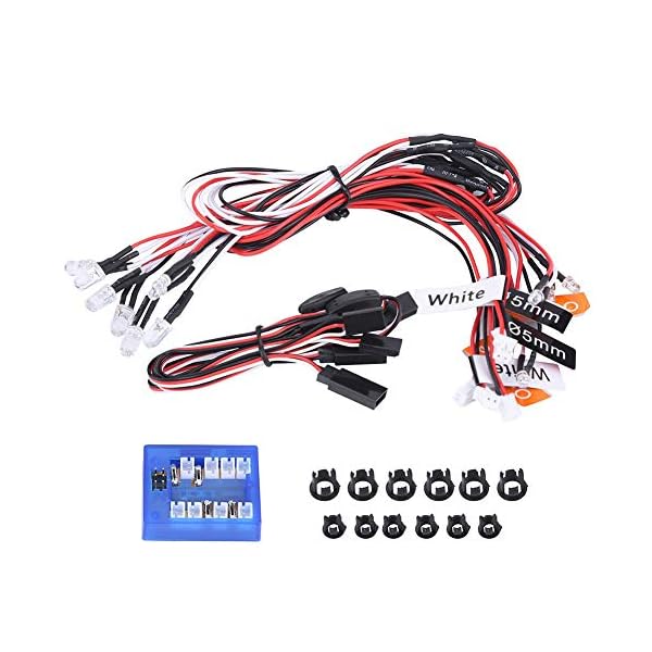 Dilwe 12-LED Auto Licht, Montieren Beleuchtung System Kit Simulation Blinklichter für 1/10 RC Auto / LKW / Crawler