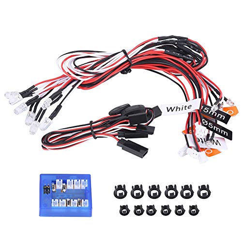 Dilwe 12-LED Auto Licht, Montieren Beleuchtung System Kit Simulation Blinklichter für 1/10 RC Auto / LKW / Crawler