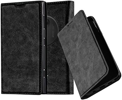 Book Case Compatible with Nokia Lumia 1020 in Night Black - with Magnetic Closure, Stand Function and Card Slot - Wallet Etui Cover Pouch PU Leather Flip