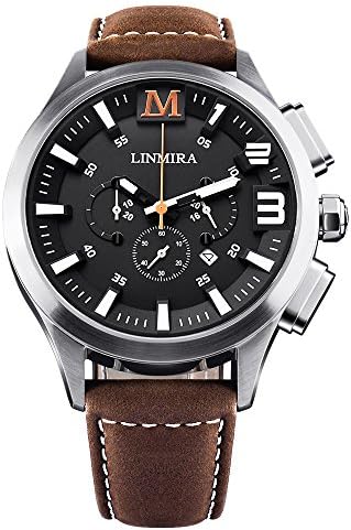 LINMIRA Big Dial Luminous Pointer Multi-Functional Water Resistant Quartz Sports Men Watch