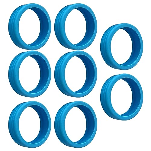JTLB Paquete de 8 Cubiertas para Ruedas de Maleta de Equipaje, Cubiertas Protectoras de Silicona con Cancelación de Ruido y Absorción de Golpes para Cubierta de Carrito (Azul)