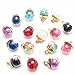 Libiline 16pcs 12mm(0.48'') Colorful Mix Lots Assorted-Colors Antique Charms Glass Ball with Tiny Shiny Rhinestone Beads Pendant Craft Accessory Diy Necklace Bracelet Craft Jewelry Making Supply