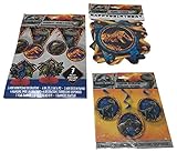 BashBox Jurassic World Fallen Kingdom Birthday Party Supplies Decor Pack Including 7 Piece Room Decorating Kit, Hanging Swirl Decorations and Jointed Banner