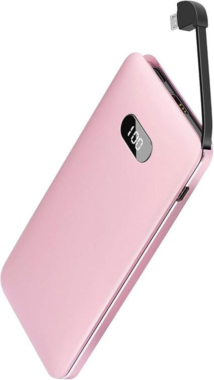 Amazon モバイルバッテリー ケーブル内蔵 薄型 mah 大容量 Lcd残量表示 ライトニング Micro Usbコネクタ付 スマホ 充電器 急速充電 軽量 持ち運び コンパクト Iphone Ipad Androidなど各種機器対応 ローズゴールド モバイルバッテリー 通販