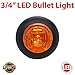 Nilight 10 PCS 3/4” Round LED Clearance Light LED Front Rear Side Marker Indicator Light Bullet Marker Light for Truck RV Car Bus Trailer Van Caravan Boat (12V, Amber), 2 Years Warranty