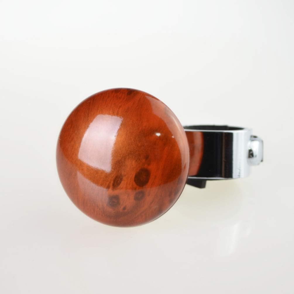 Wakauto Steering Wheel Spinner Knob, Power Booster Ball Spinner, Metal Steering Wheel Assistive Ball for Car Vehicle (Peach Wood Color): Automotive