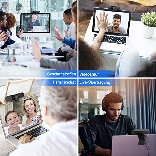 eMeet Full HD Webcam - C960 1080P Webcam with Lens Cover & Dual Microphone, 90° Streaming Camera with Auto Light Correction, Plug & Play, for Linux, Win10, Mac OS X, YouTube, Conferences