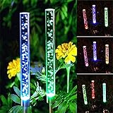 YXYQR Garden Solar Lights, Outdoor Waterproof Color Changing Acrylic Bubble Lights, Solar Powered Stakes Lights for Pathway, Backyard, Patio, Lawn Yard Decoration,Upgraded Solar Panel (2 Pack)