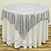 B-COOL Sequin Tablecloth Christmas Decoration 50x50 Inches Square Fabric Thanksgiving Table Cloth Sparkle Overlays Glitz Silver Table Overlay Baby Shower Birthday