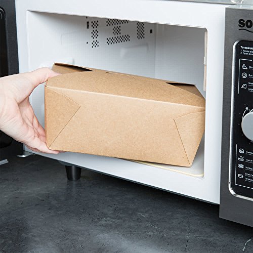 3 Disposable+Containers+Microwaveble+Folding+Natural