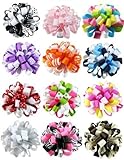 HipGirl Boutique Girls Loopy Ribbon Puff Hair Bow Clips/Barrettes Combo