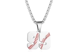 ZRAY TLIWWF Inspiration Baseball Jersey Number Necklace Stainless Steel Charms Number Pendant for Boys Men