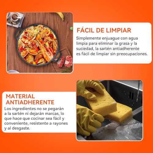 2 En 1 Horno Holandés Hierro Fundido con Tapa,4.7L Olla Holandesa Redonda,Doble Función Horno Espesado,con Mango Y Almohadilla de Silicona,para Varias Estufas,Se puede freír o saltear,Diámetro 26cm