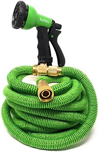 Gardening Hose 2 Piece ALL NEW 2018 50 Ft. Expandable Hose Features Triple Layer Latex Core With Steel Clamps And High Pressure 8 Pattern Sprayer Nozzle. Lawn Hose w/In Line On Off Valve ¾ Fittings