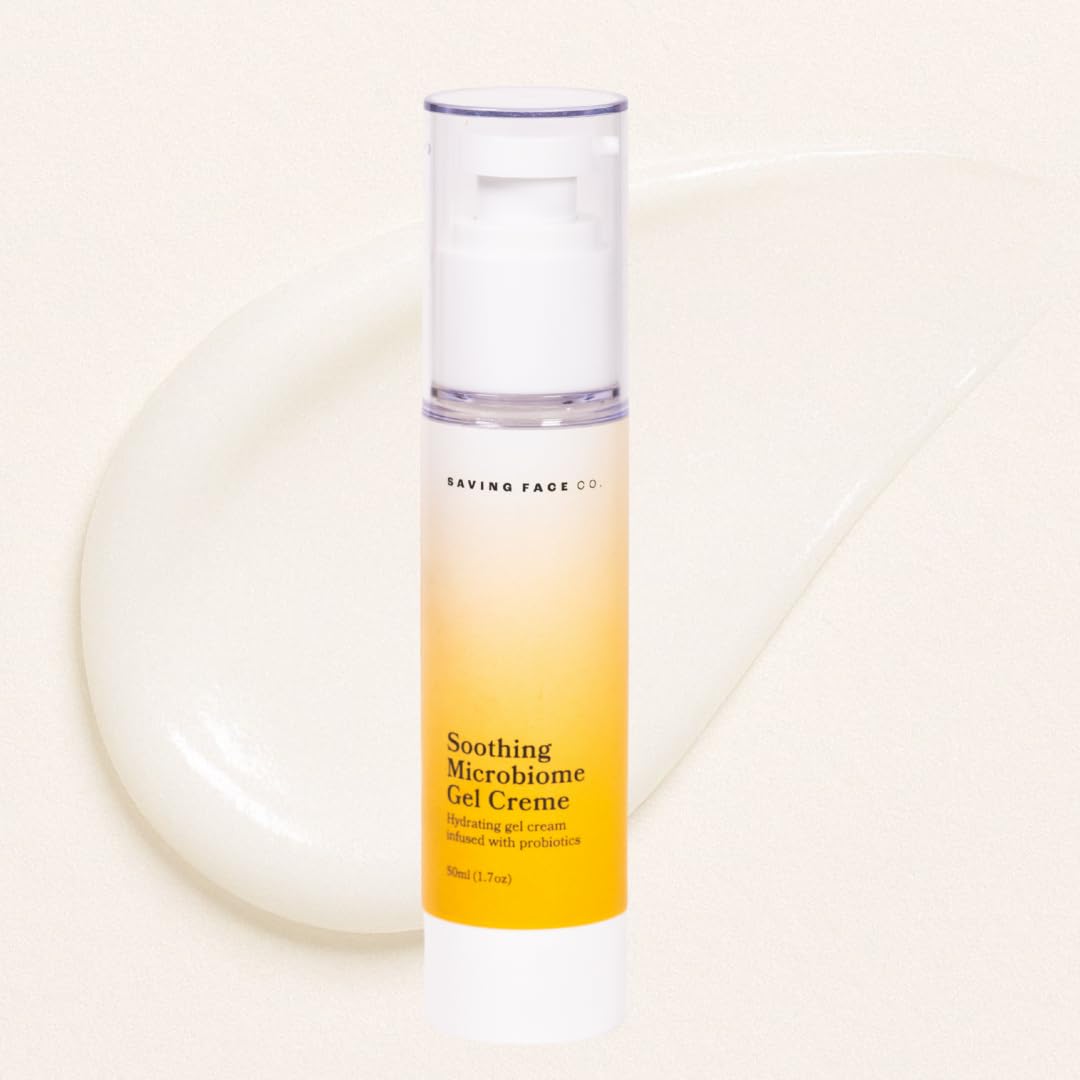 Photo 1 of Saving Face Co. Soothing Microbiome Gel Creme with Probiotics, Squalane, Hyaluronic Acid, Jojoba Oil, and Vitamin E, 1.7 oz / 50 ml in pump