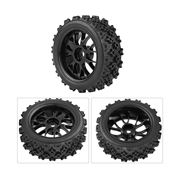 Dilwe RC Auto Gummireifen Felge für 1:10 Racing Off-Road Car Part(Schwarz) – Bild 6