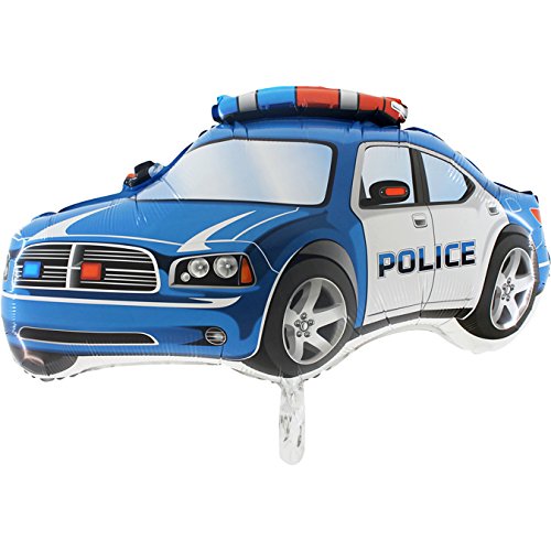 Toyland® 94cm (37") Blue Police Car Supershape Foil Balloon - Boys Birthday Balloons