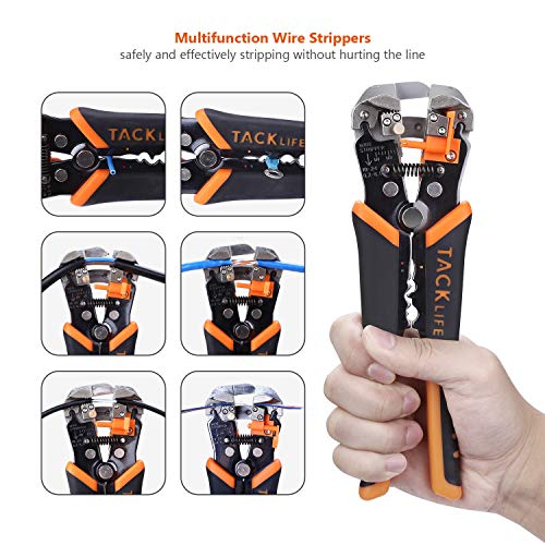 TACKLIFE MWS02 Wire Stripper, Tacklife SelfAdjusting 8.4 Inch Cable