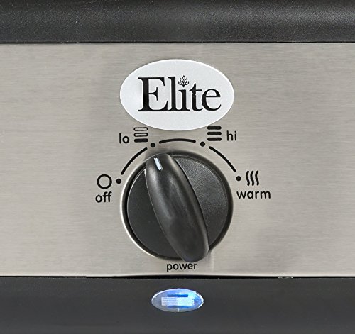 Elite Platinum EWMST-325 Maxi-Matic Triple Slow Cooker Buffet, Black/Silver - Image 5