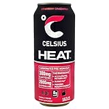 Celsius Heat Carbonated Thermogenic Pre-Workout, Strawberry Dragon Fruit, for an Accelerated Metabolism and Healthy Energy 12/16 Ounce Cans
