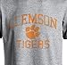 Clemson University Tigers Distressed Retro Logo Tiger Paw Ash Heather Short Sleeve T-Shirt (Ash Heather, L)
