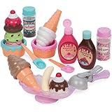 Battat – Play Circle – Toy Food – Ice Cream Set – Kitchen Accessories for Kids – Pretend Play – Sweet Treats Ice Cream Parlour – 3+ Years(21 Pieces)