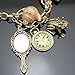 Gold Plated Q&Q Fashion Vintage Fairytale Charms Cinderella Alice in Wonderland Narnia Style Looking Glass Chain Bangle Bracelet