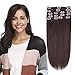 12-22inch Clip in Remy Human Hair Extensions Grade 7A Thick to End Full Head Natural Hair Long Straight 8 Pieces 18clips 80g 14