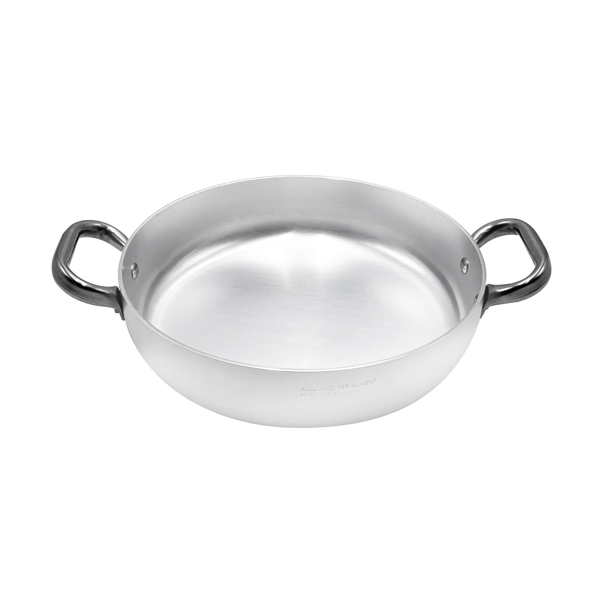 Pentole Agnelli Professional Aluminium 3 Mm. Omelette Pan with 2 Handles, Diameter 26 Cm.