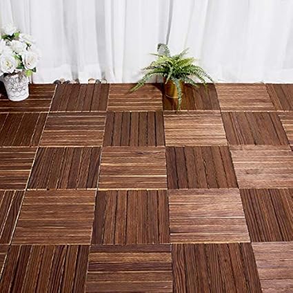 1pc 300x300x22mm piso de madera anticorrosión exterior, baño interior