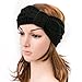 NISHAER Women's Chunky Knit Wide Headband Turban Styled Headwrap, Black, One size