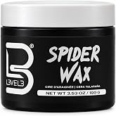 L3 Level 3 Spider Wax for Men, Strong Hold, Volume and Texture, 3.53 oz | Strong long-lasting control, adds volume and texture, for spiky, messy and defined styles, men's hair styling wax