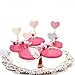 iMagitek 20pcs Pink Theme Glitter Hearts Cake Decorations for Wedding Party, Baby Girls First Birthday Party and Baby Girls Baby Shower