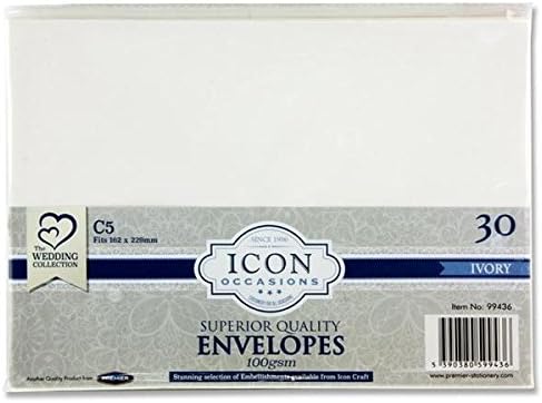 Premier Stationery G3899436 C5 Icon Envelope - Ivory (Pack of 30)