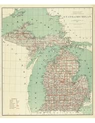 From Amazon.com. Click for details:
 Home: 1878 Old Historical Wall Map Michigan Great Lakes - Various Sizes Reprint - Global Art Home: 1878 Old Historical Wall Map Michigan Great Lakes - Various Sizes Reprint - Global Art