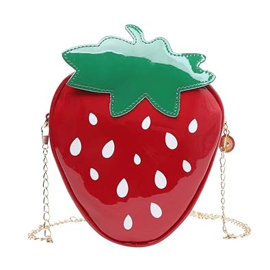 AFFECO Girl Cute Strawberry Chain Shoulder Bags Women Patent Leather Crossbody Bag