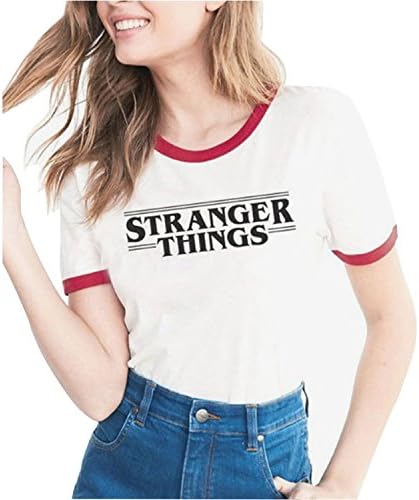 Beles Womens Stranger Things Print T Shirt Short Sleeve O-Neck Tops
