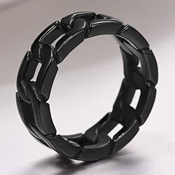Chain Thumb Rings Men Black Ring Size 12 Cuban Link