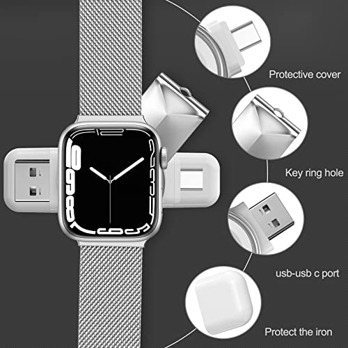USB and USBC 2in1 Charger for Apple Watch, Swhatty Travel Cordless