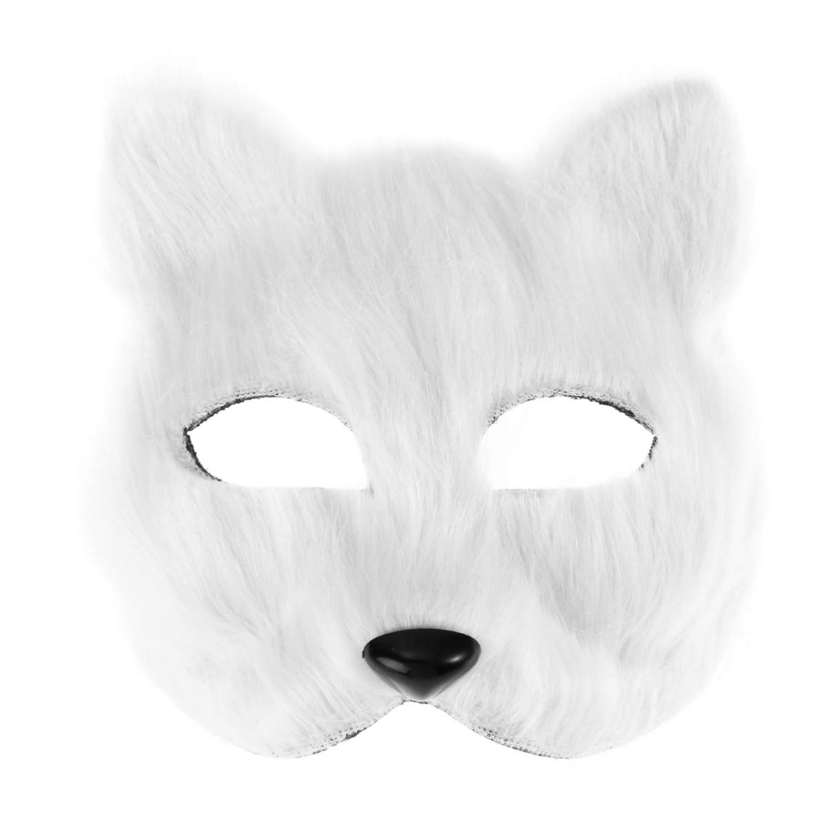Holibanna Fox Mask Lightweight Half Face Cosplay Mask for Adults with Eye and Nose Holes Plush Surface for Halloween Carnival Masquerade Party