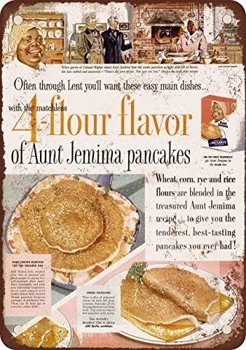 1955 Aunt Jemima Pancakes Vintage Look Reproduction Metal Tin Sign 12X8 inches