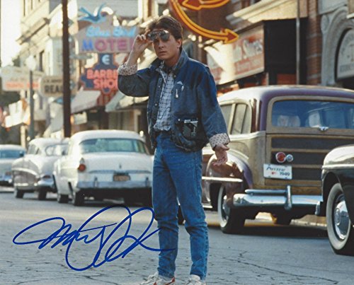 MICHAEL J. FOX as MARTY MCFLY in"BACK TO THE FUTURE" Signed 10x8 Color Photo