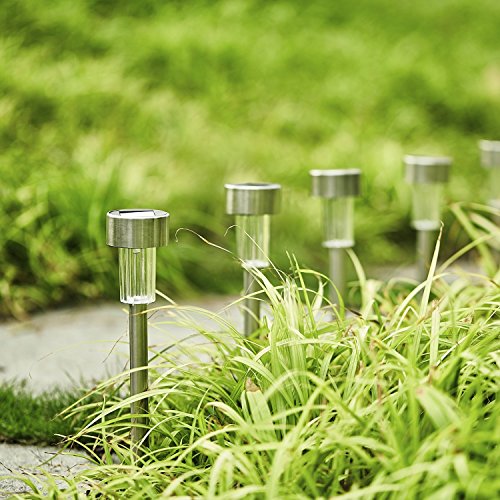 KODOO Solar Garden Lights Outdoor, 6Color 12Pack Stainless Steel Led Pathway Lights for Patio, Lawn, Yard and Walkway - Thumbnail 3