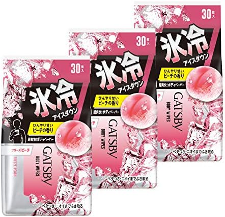 GATSBY Gatsby Body Paper, Freeze Peach 30 Sheets x 3 Pack, Large Body Sheet