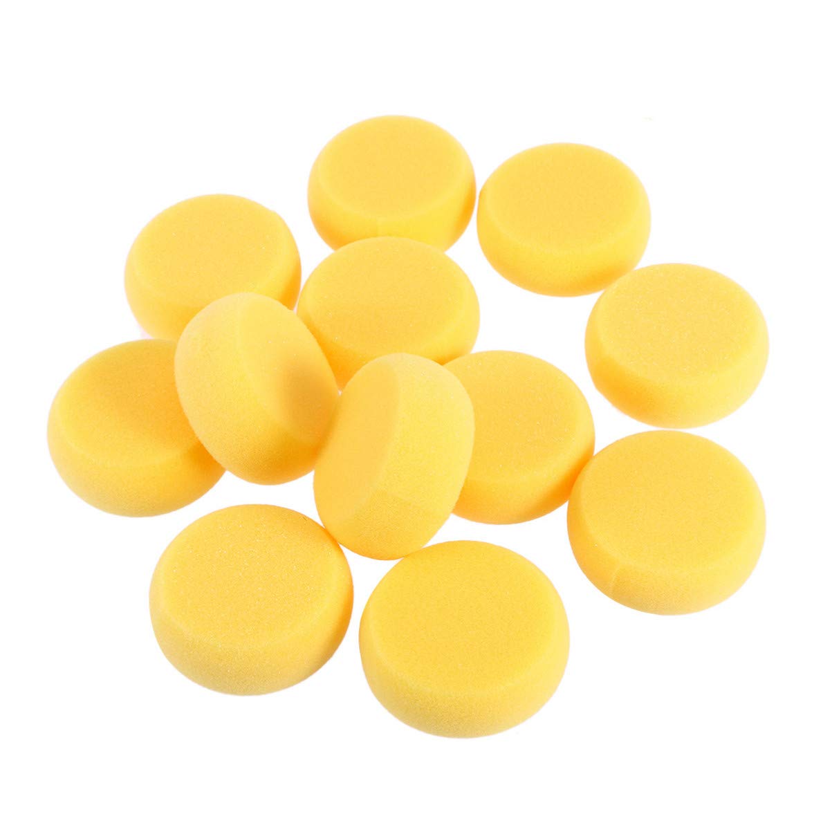 Artibetter Utility Sponge (12 pcs) - Yellow, Foam, Durable, Round Sponges for Painting, Cleaning, Pottery, Face Painting, Arts & Crafts