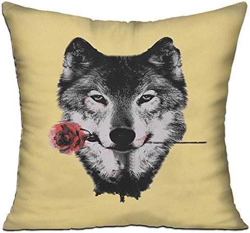 The Wolf Bitten A Rose Graphic Sofa Bed Home Decor Throw Pillow Cover Hug Plush Pillow