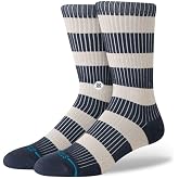 Stance Jailbird Crew Socks Navy Striped Calf Socks