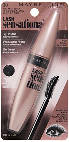 MAYBELLINE NEW YORK LASH SENSATIONAL MASCARA, BLACKEST BLACK, 0.32 FLUID OUNCE