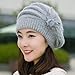 AutumnFall Fashion Womens Flower Knit Crochet Beanie Hat Winter Warm Cap Beret