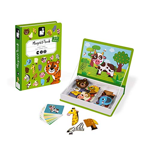 Janod MagnetiBook 41 pc Magnetic Animal Mix and Match Game - Ages 3+ - J02723